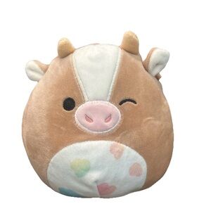 Squishmallow 5” Griella Rainbow Spotted Brown Cow plush